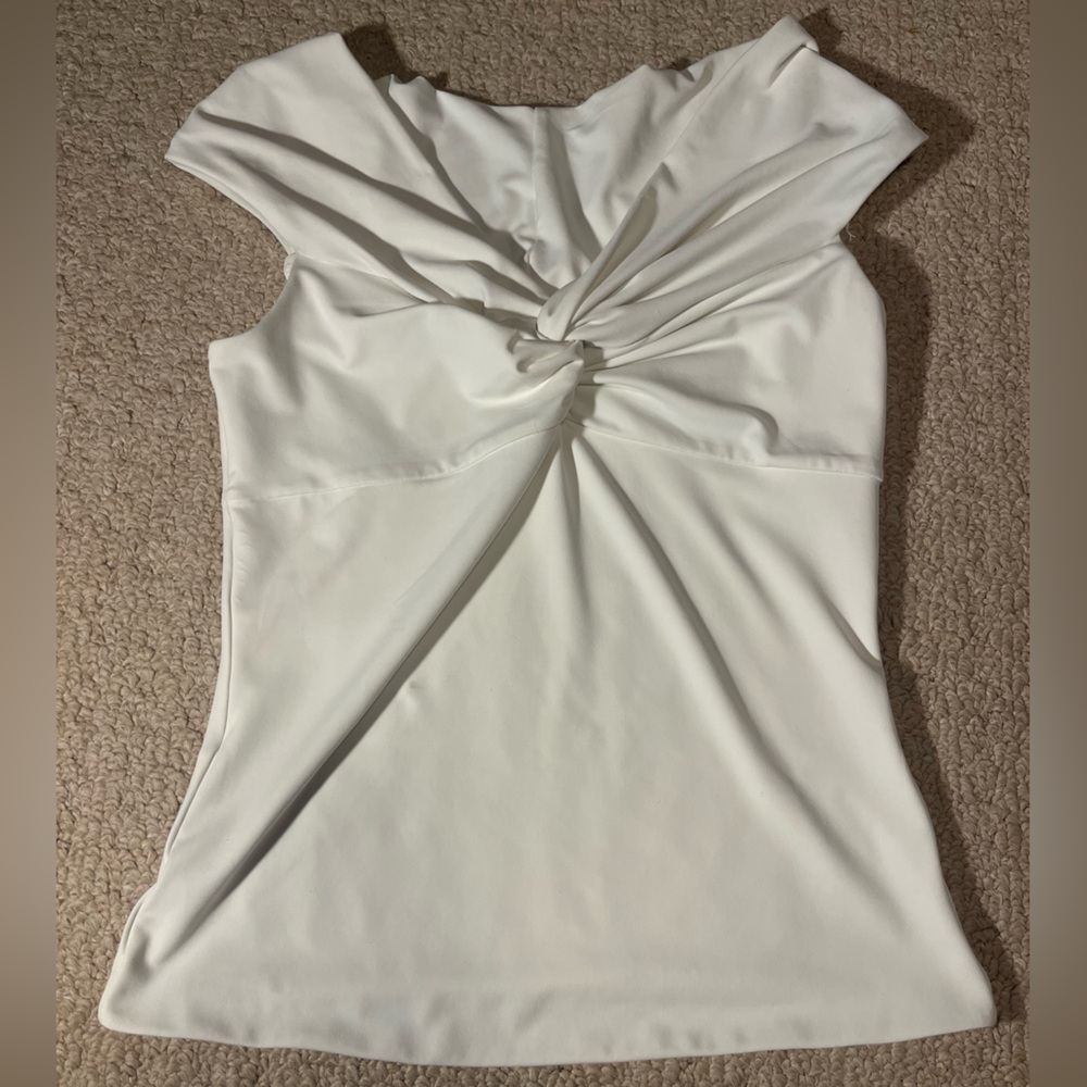 Chic White Twist-Front Blouse